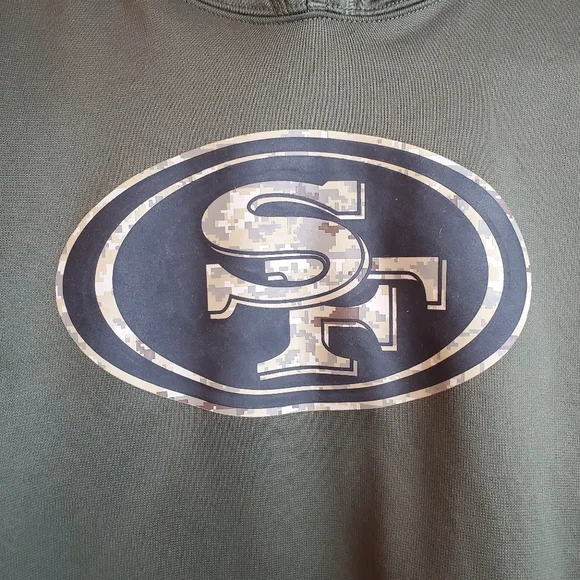 NFL 49ers salute to the military Olive Green Hoodie - Picture 6 of 11